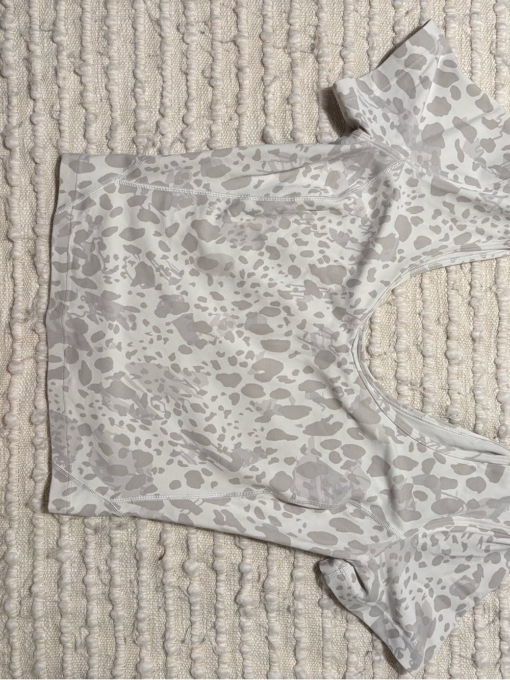 lululemon athletica Neutral Gray and White Printed Athletic Top